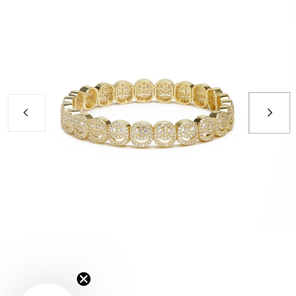 Gold Pave Disc Stretch Bracelet - Women's Jewelry